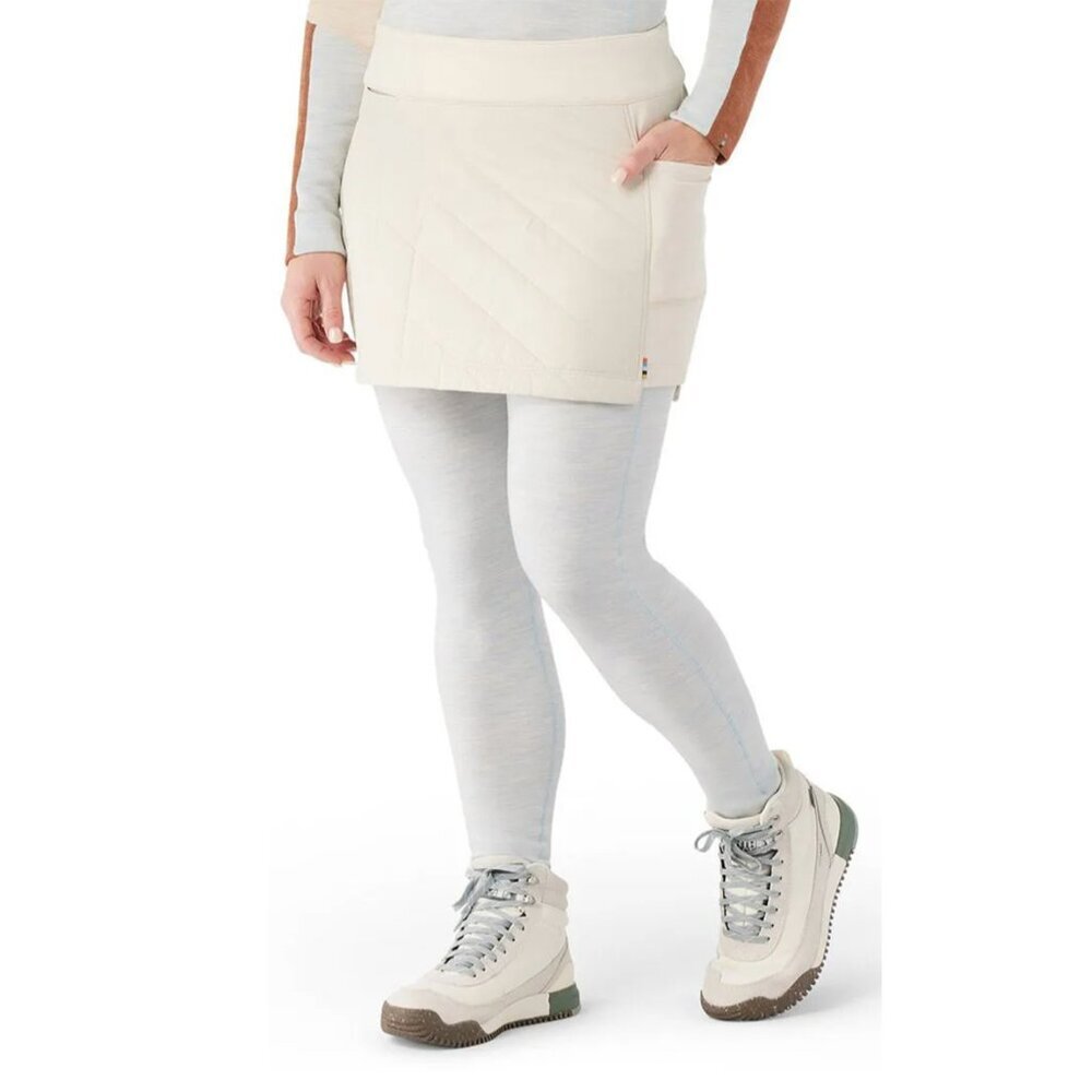 Smartwool Smartloft Skirt Quilted Wool Blend Beige Pockets Comfort Warm Outdoors